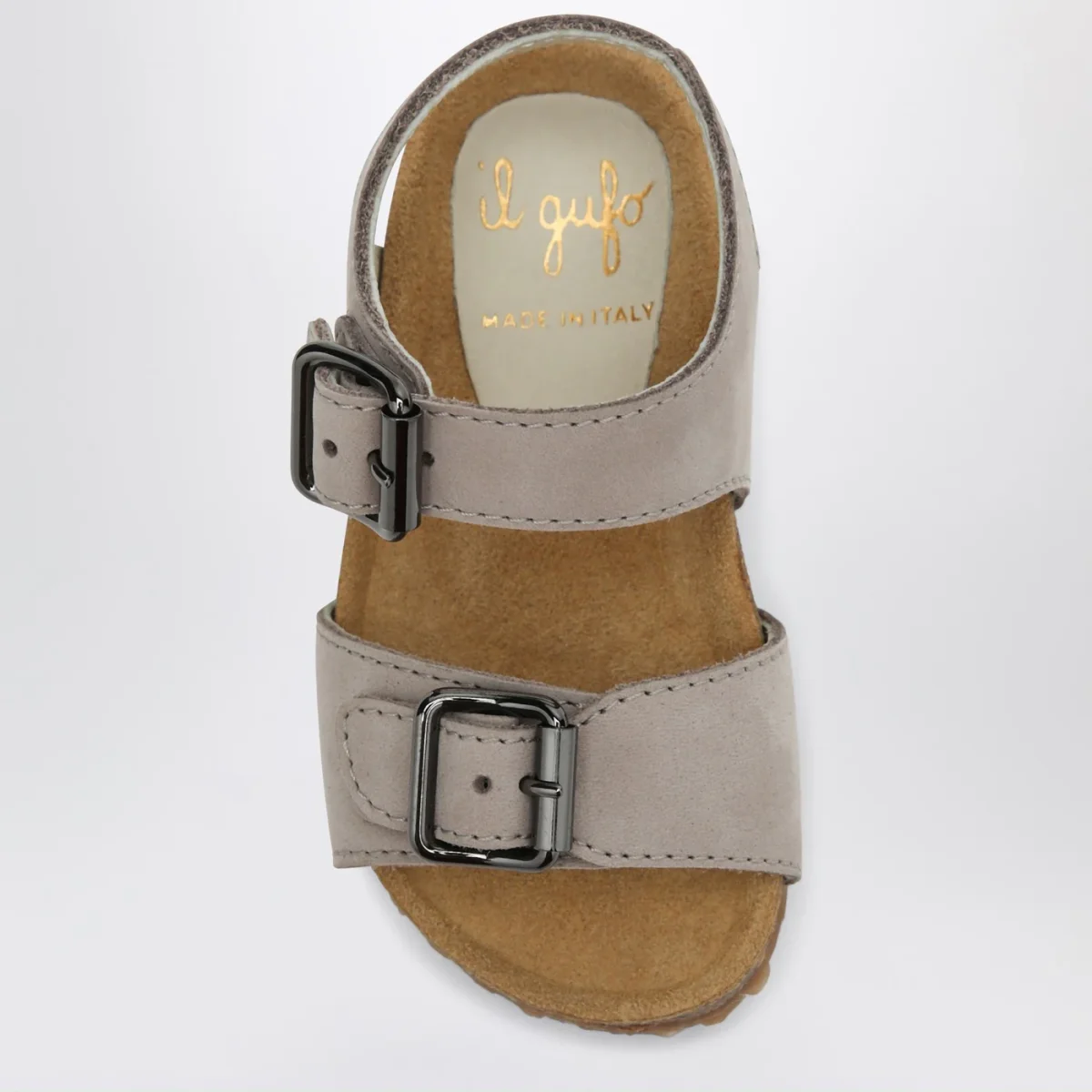 Sandalo grigio in nabuk con cinturino - Image 4