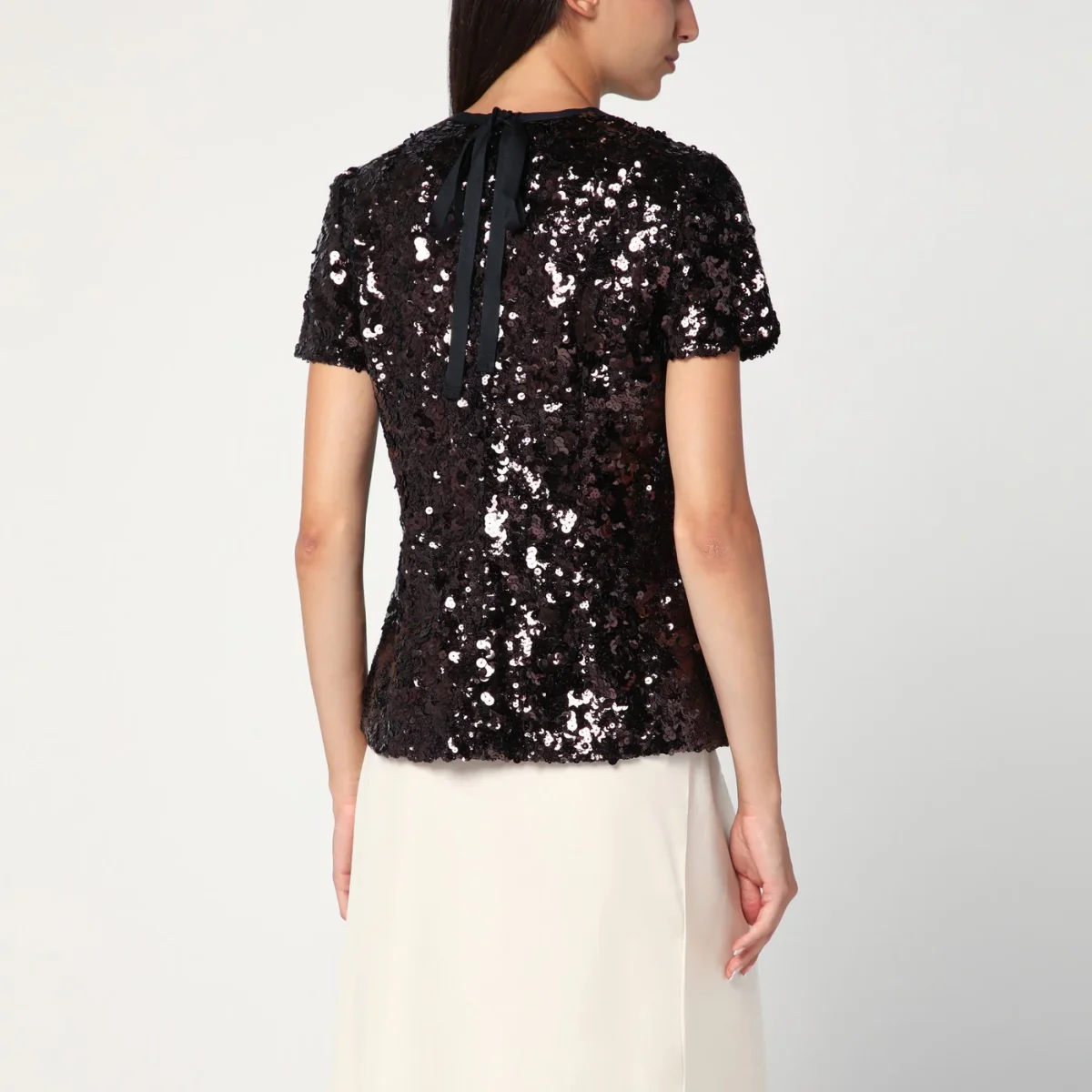 Top con paillettes color prugna – Image 4