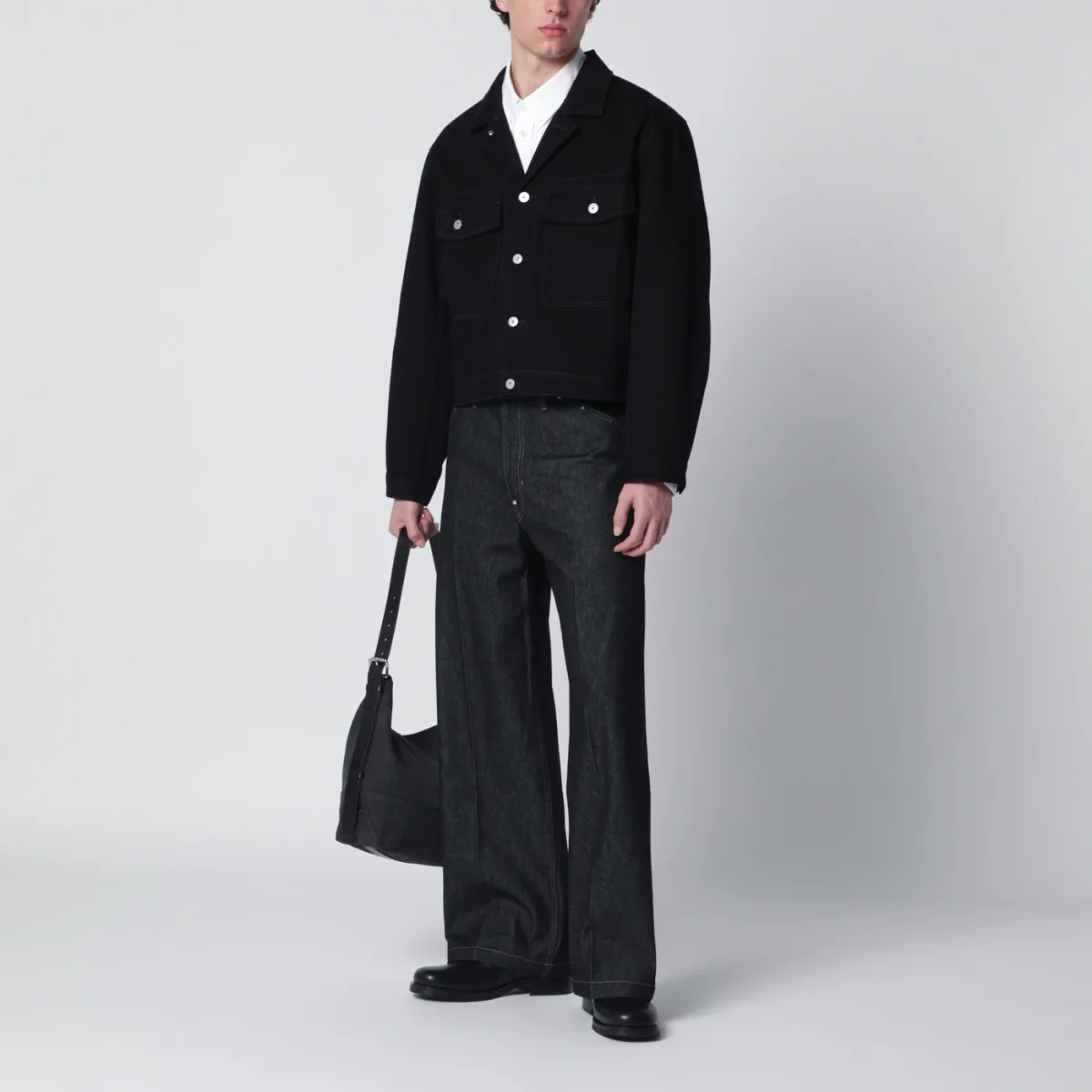 Jeans color ardesia con borchie – Image 3