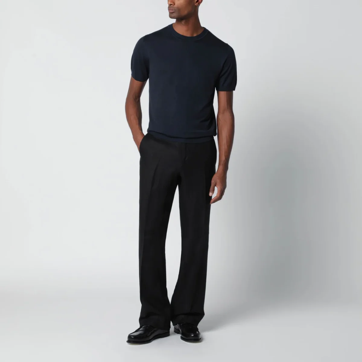 Maglia blu in misto lana - Image 3