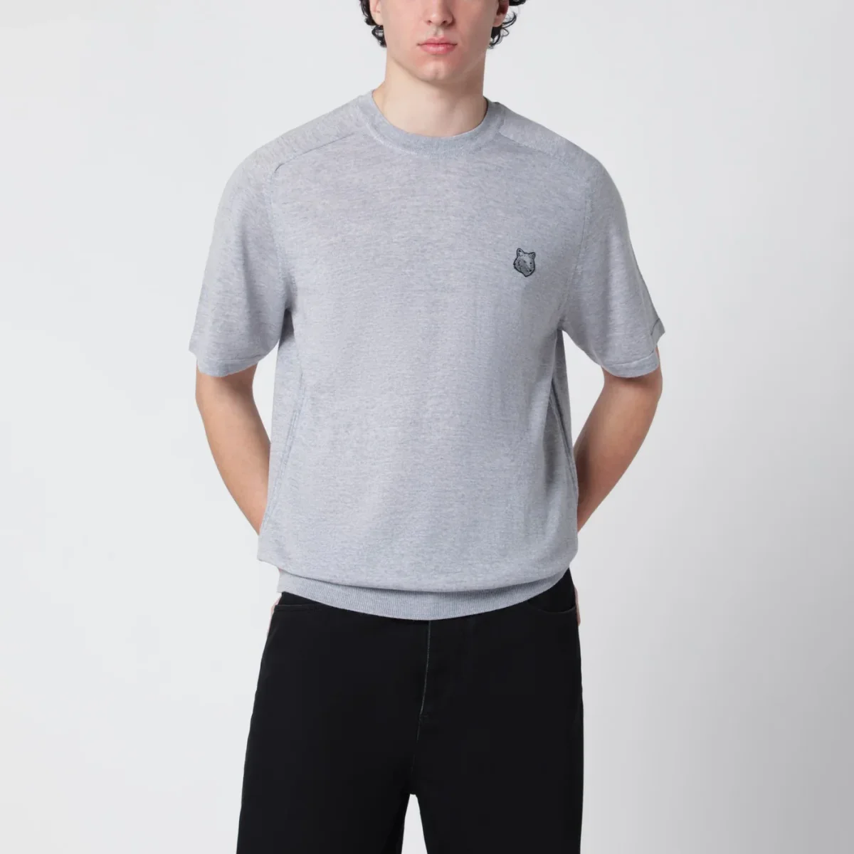 Maglia Fox Head grigia mélange in lana