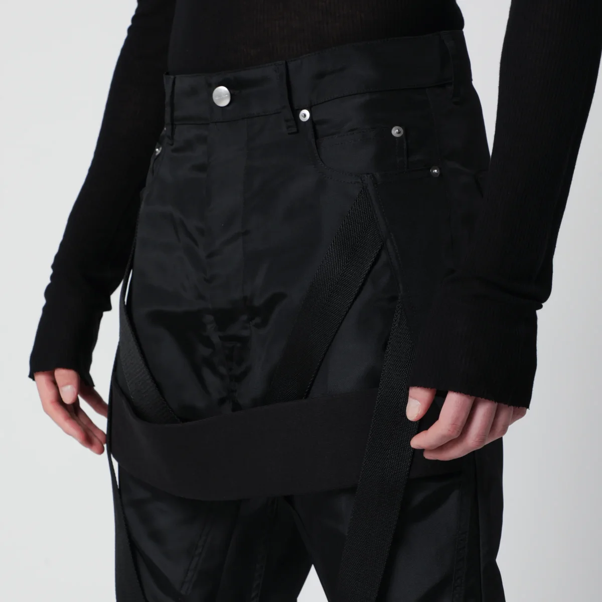 Jeans Megastrapped Bolans neri in tela di nylon - Image 6