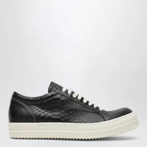 Sneaker Vintage nera in pelle di pitone e agnello