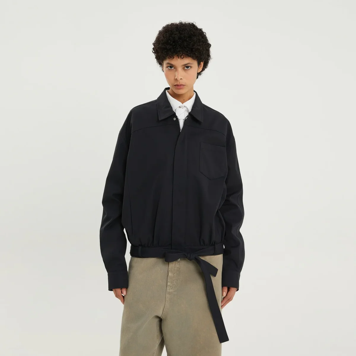 Trench corto blu scuro