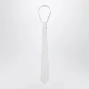 Cravatta bianca a righe