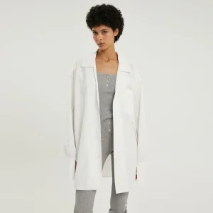 Abito chemisier a maniche lunghe bianco