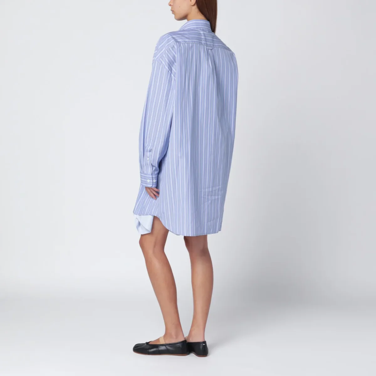 Abito chemisier azzurro a righe - Image 4