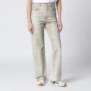 Jeans grigio chiaro in denim trattato