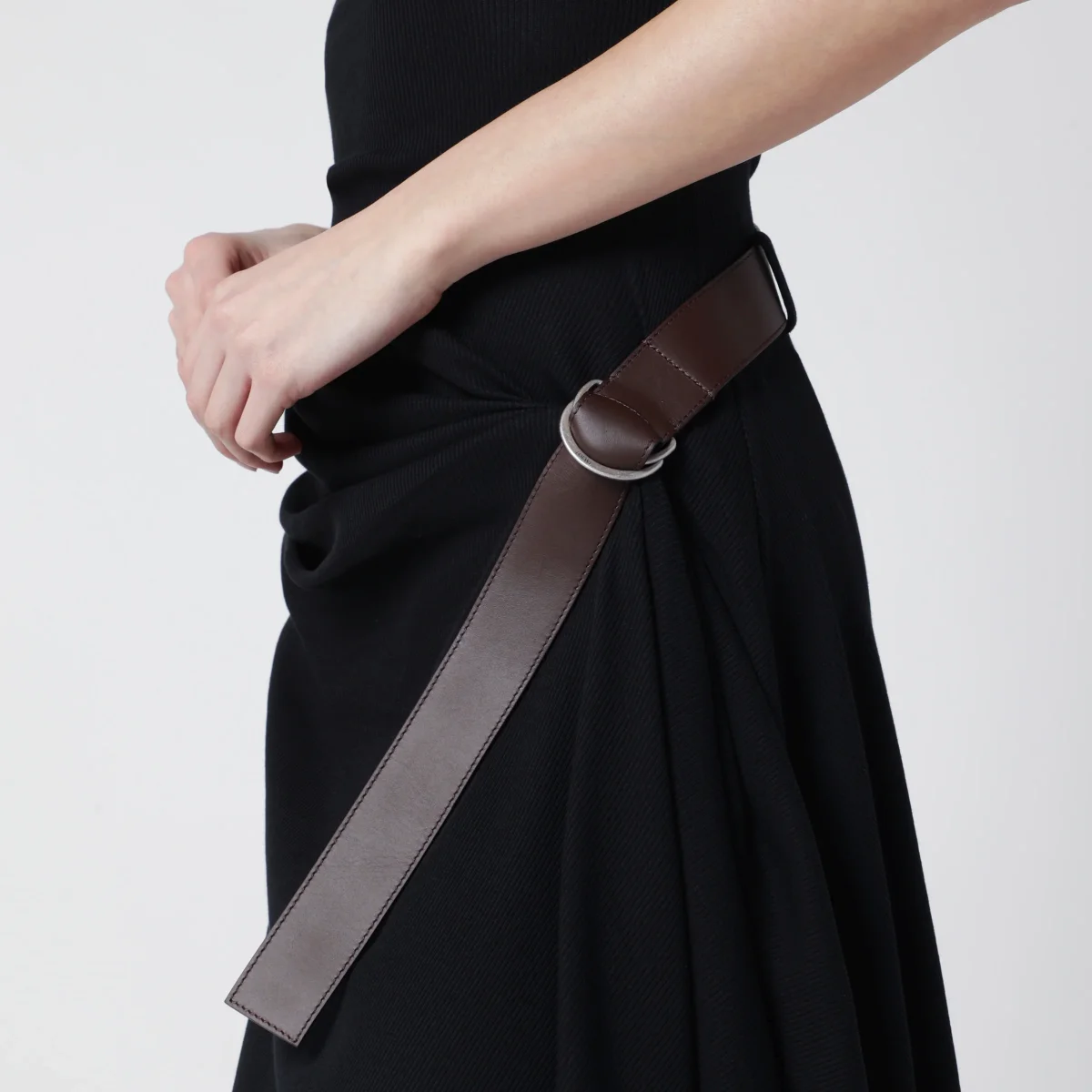 Abito a canotta nero in cotone stretch - Image 5