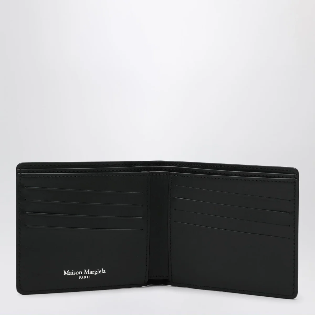 Portafoglio bi-fold nero in pelle - Image 4