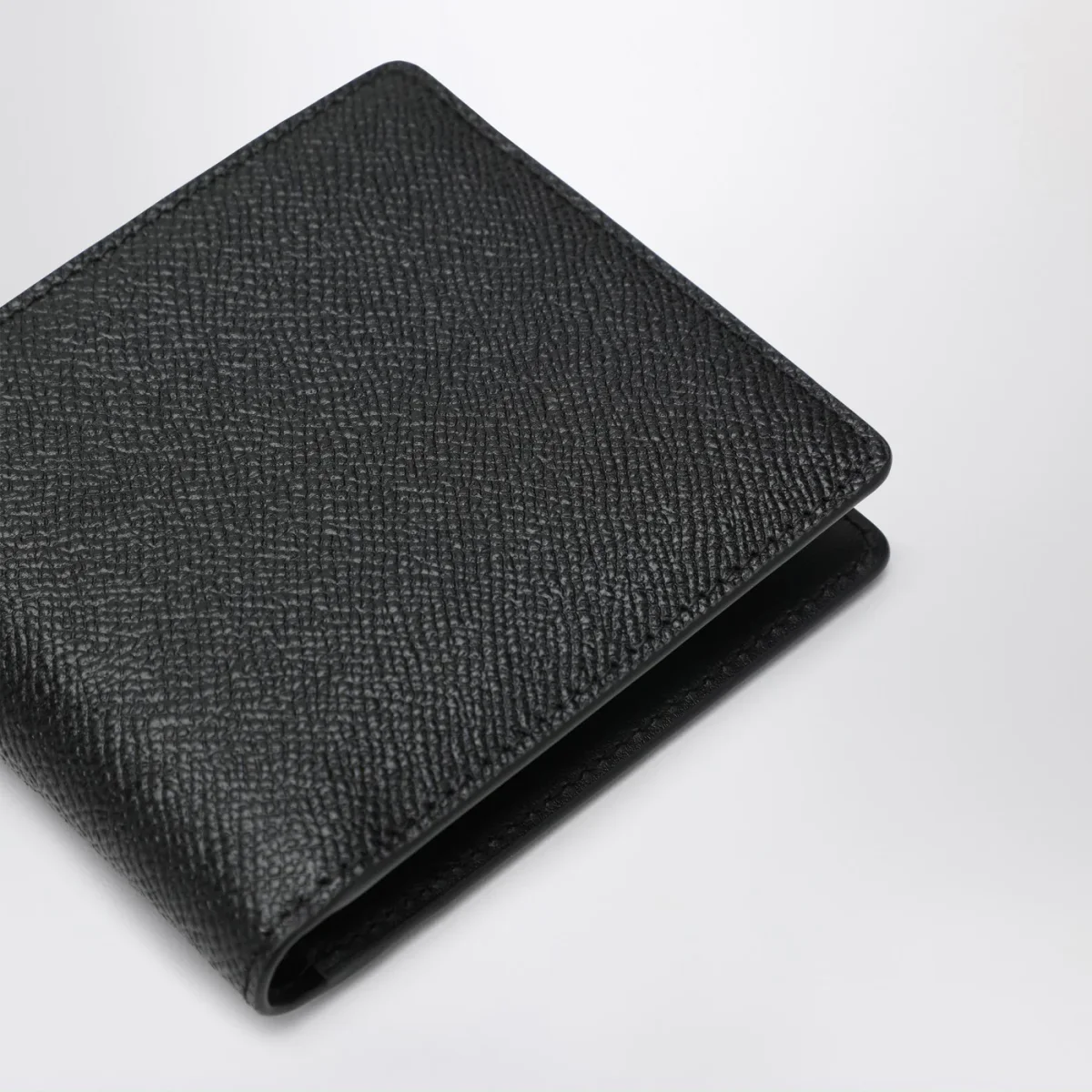 Portafoglio bi-fold nero in pelle - Image 5