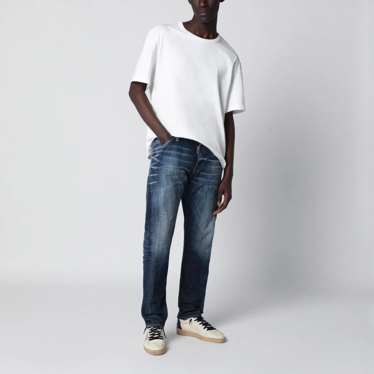 Jeans blu effetto slavato – Image 3