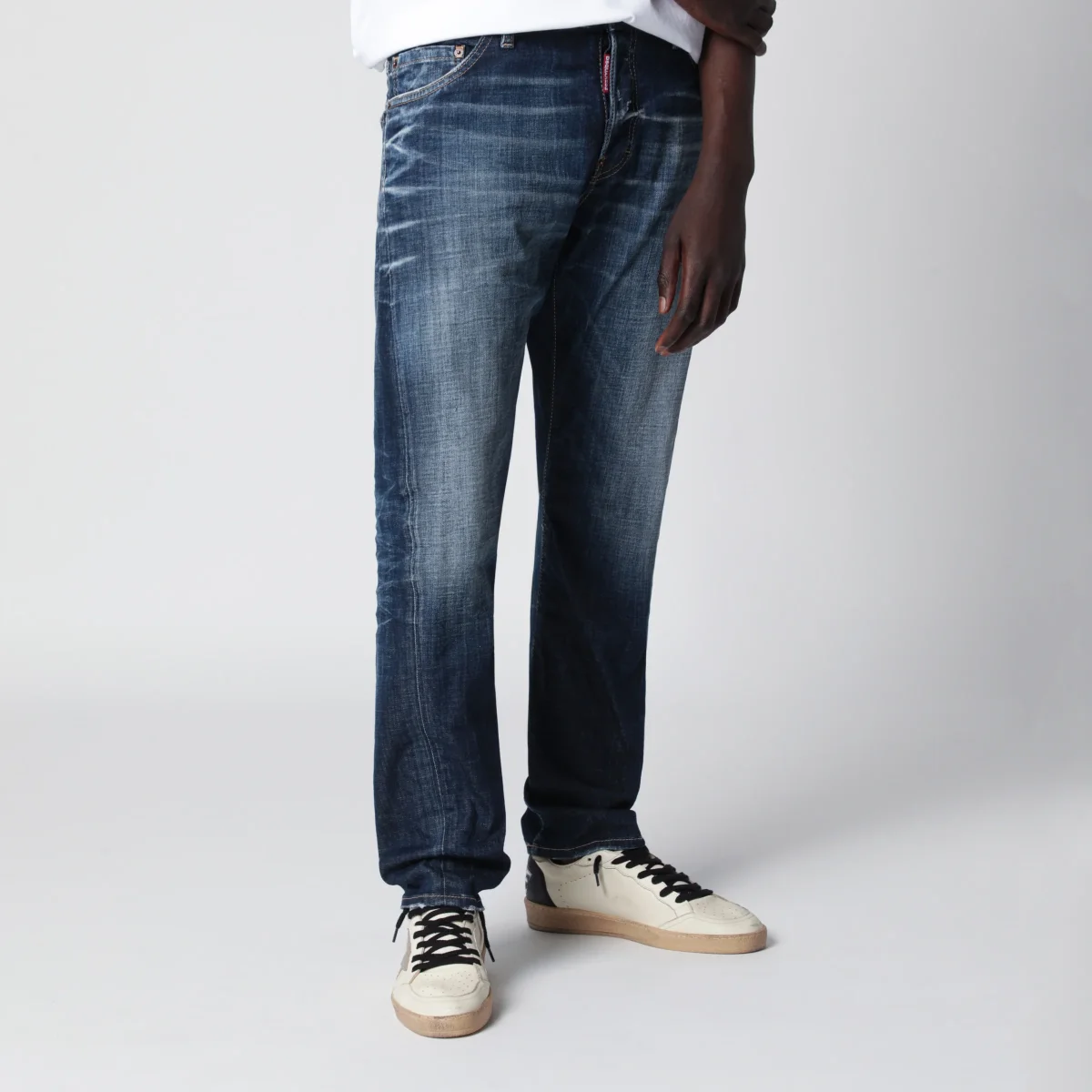 Jeans blu effetto slavato – Image 4