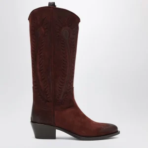 Stivale western Frida marrone in suede