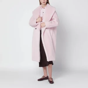 Teddy Bear Icon Coat rosa chiaro in alpaca e lana