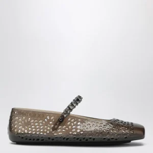 Ballerine The Jelly trasparenti nere con cristalli