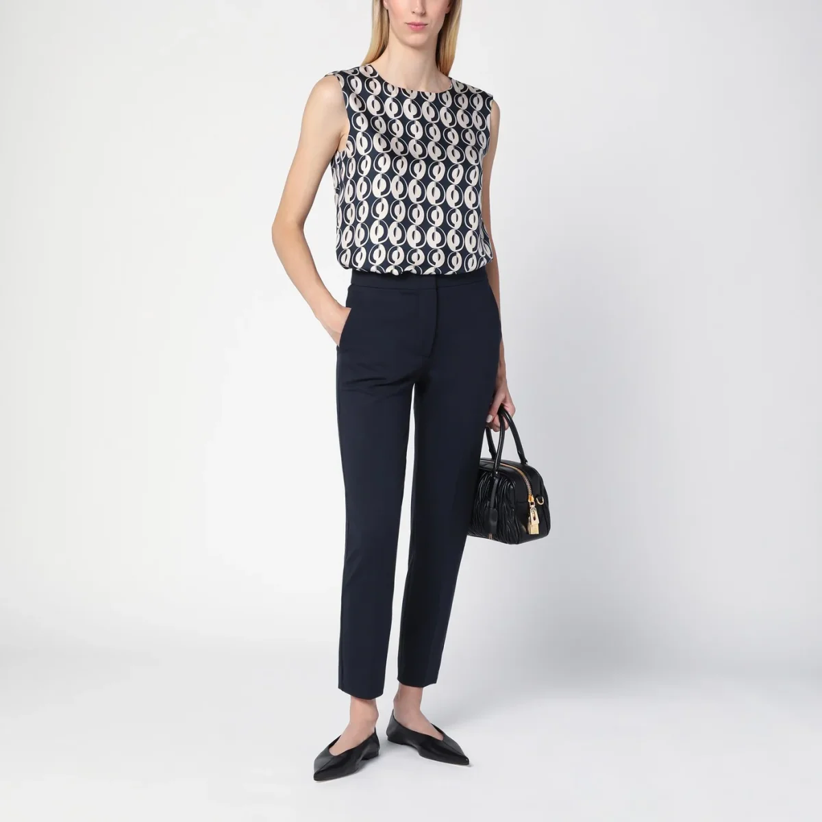 Top smanicato blu reversibile – Image 8