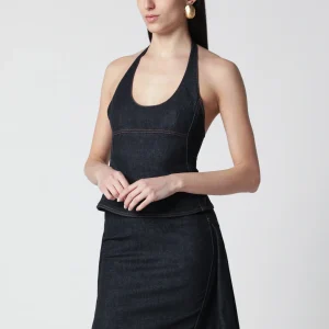 Top in denim Lavoir de-Nîmes blu navy