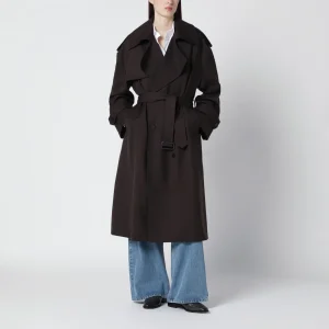 Trench Dursley marrone in misto lana