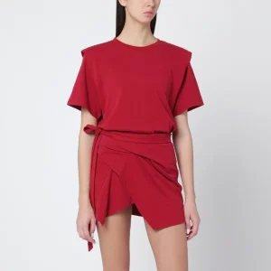 T-shirt Zelitos in cotone color ciliegia