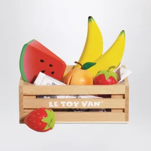 Gioco educativo cassa del mercato con frutta