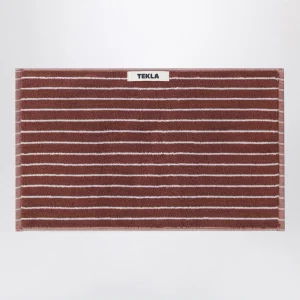 Telo bagno per ospiti marrone rossastro a righe 30x50