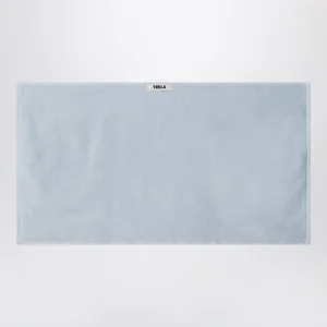 Telo bagno azzurro a righe 50x90