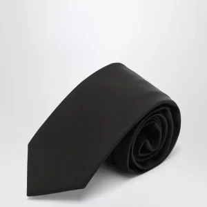 Cravatta nera in Gabardine Re-Nylon
