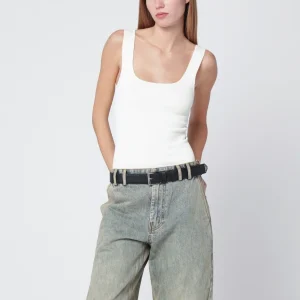 Top bianco in misto viscosa