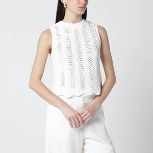 Top Vittoria avorio all’uncinetto