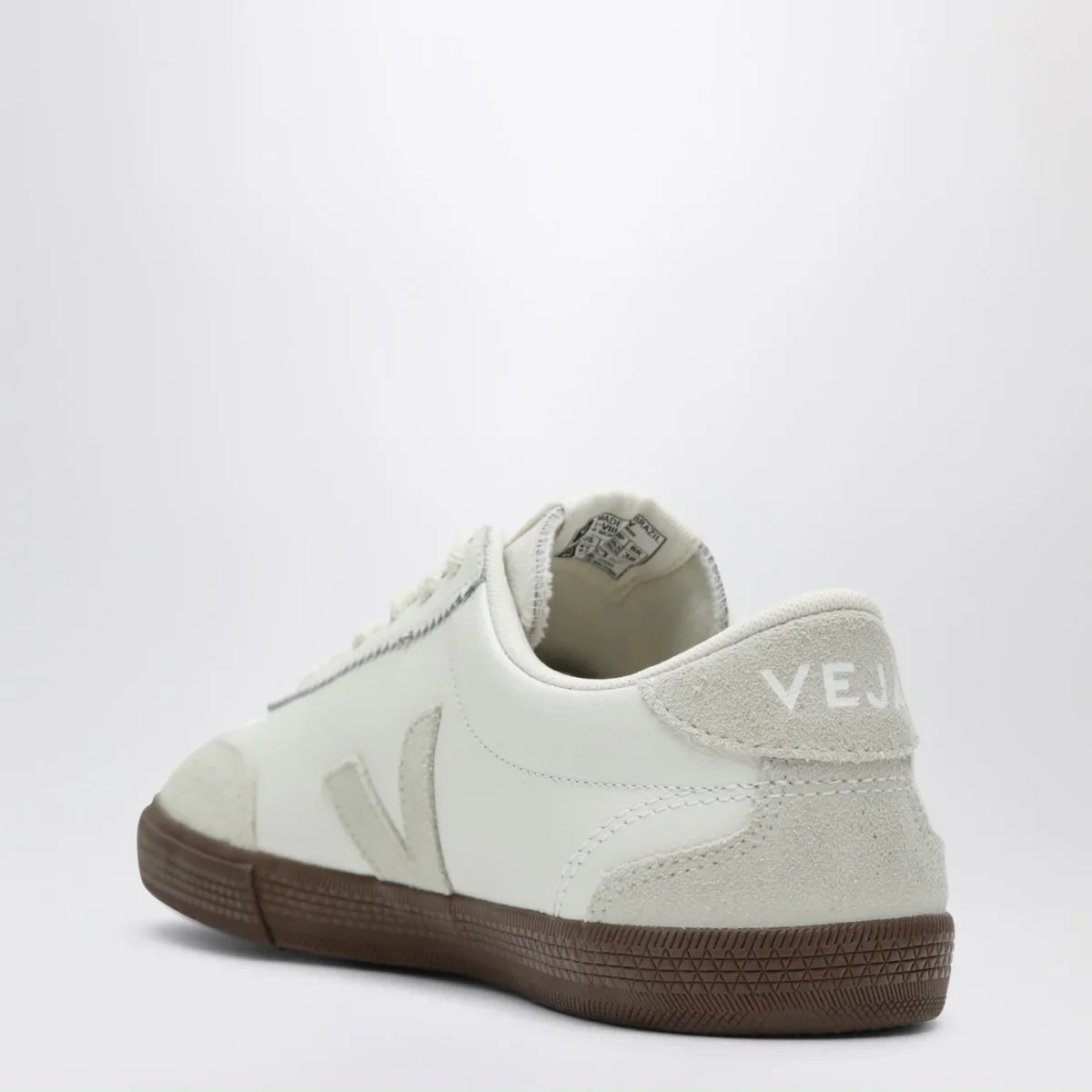 Sneaker Volley in pelle bianca e suede beige chiaro – Image 5