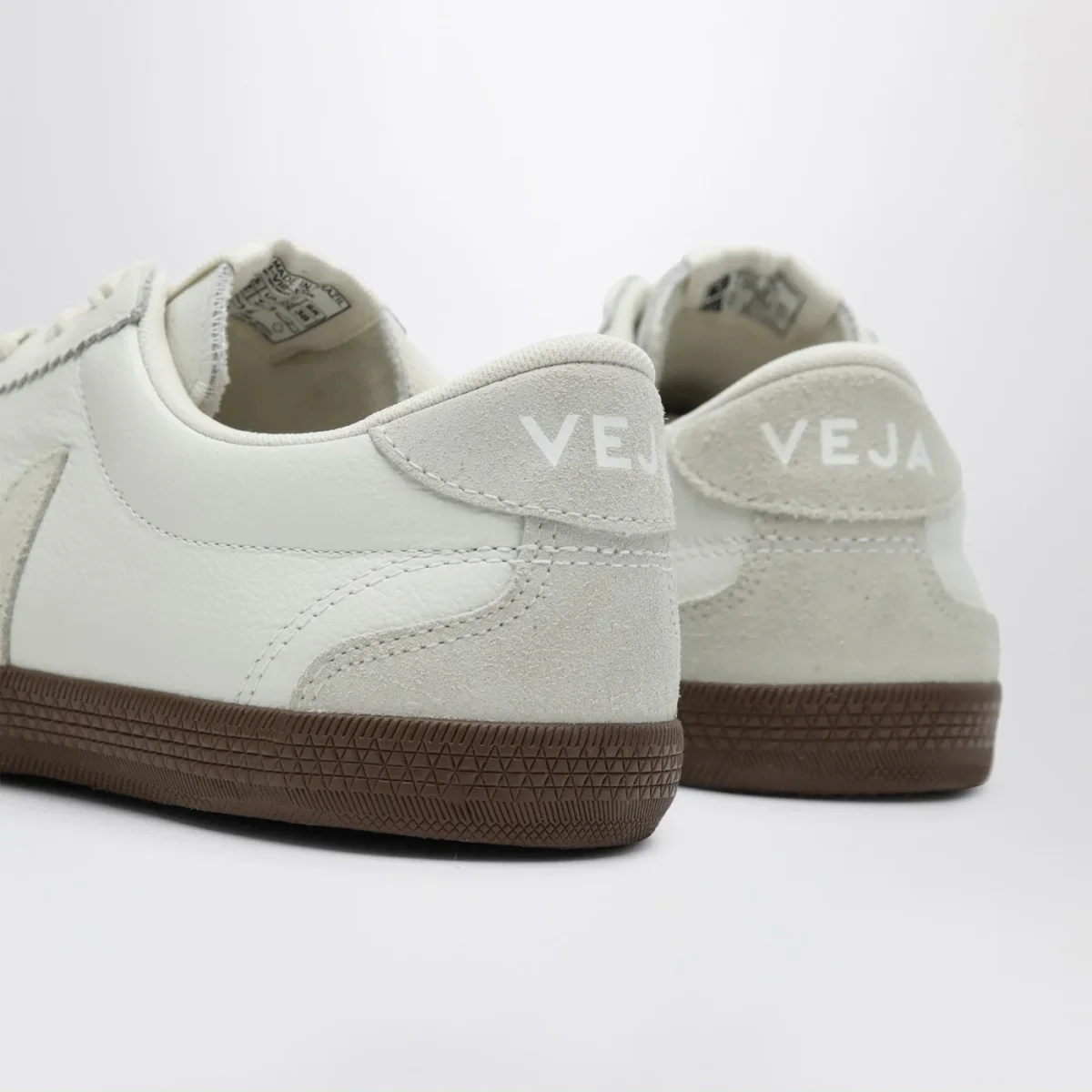 Sneaker Volley in pelle bianca e suede beige chiaro – Image 6
