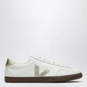 Sneaker Volley in pelle bianca/platino