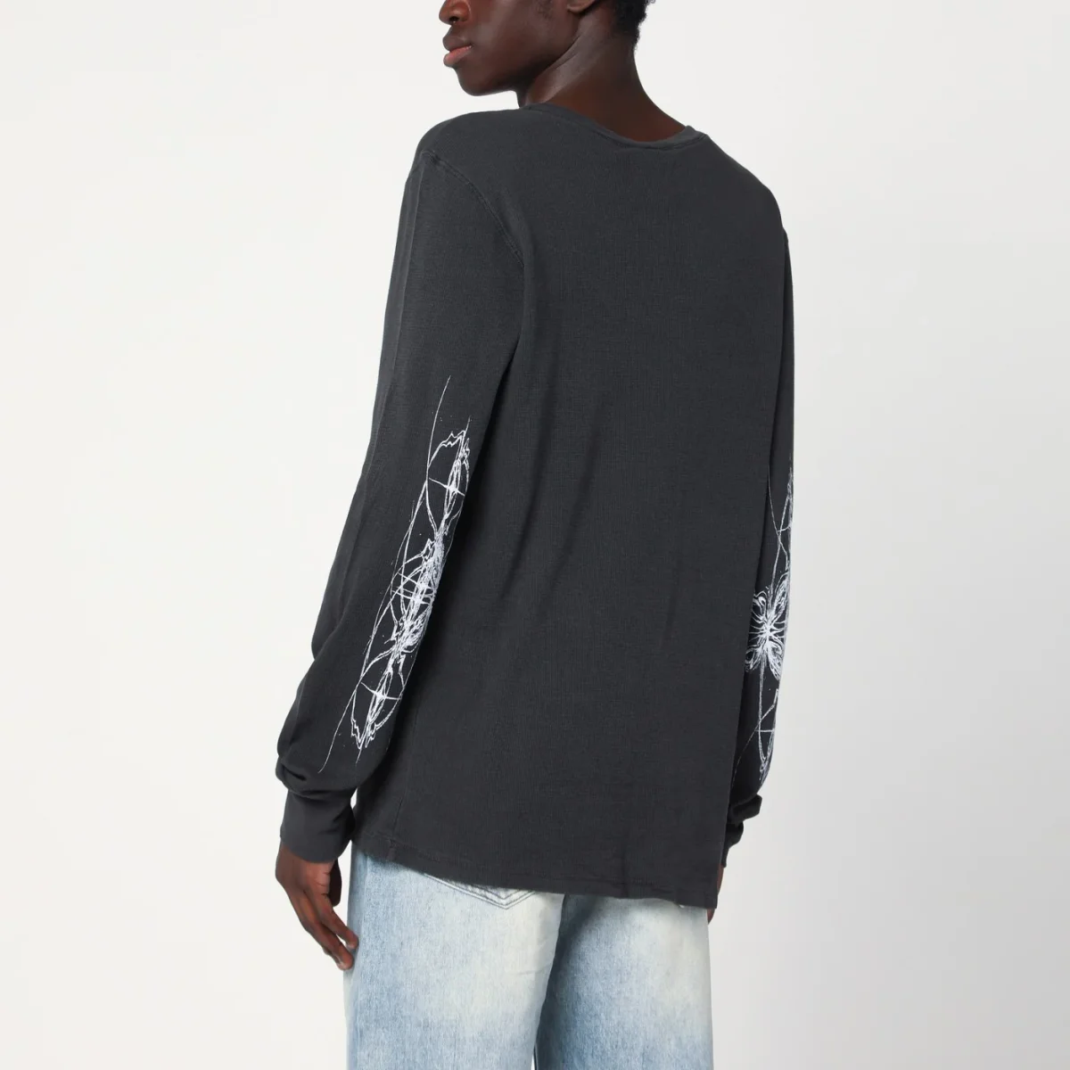 Maglia girocollo Vintage Black in cotone - Image 4