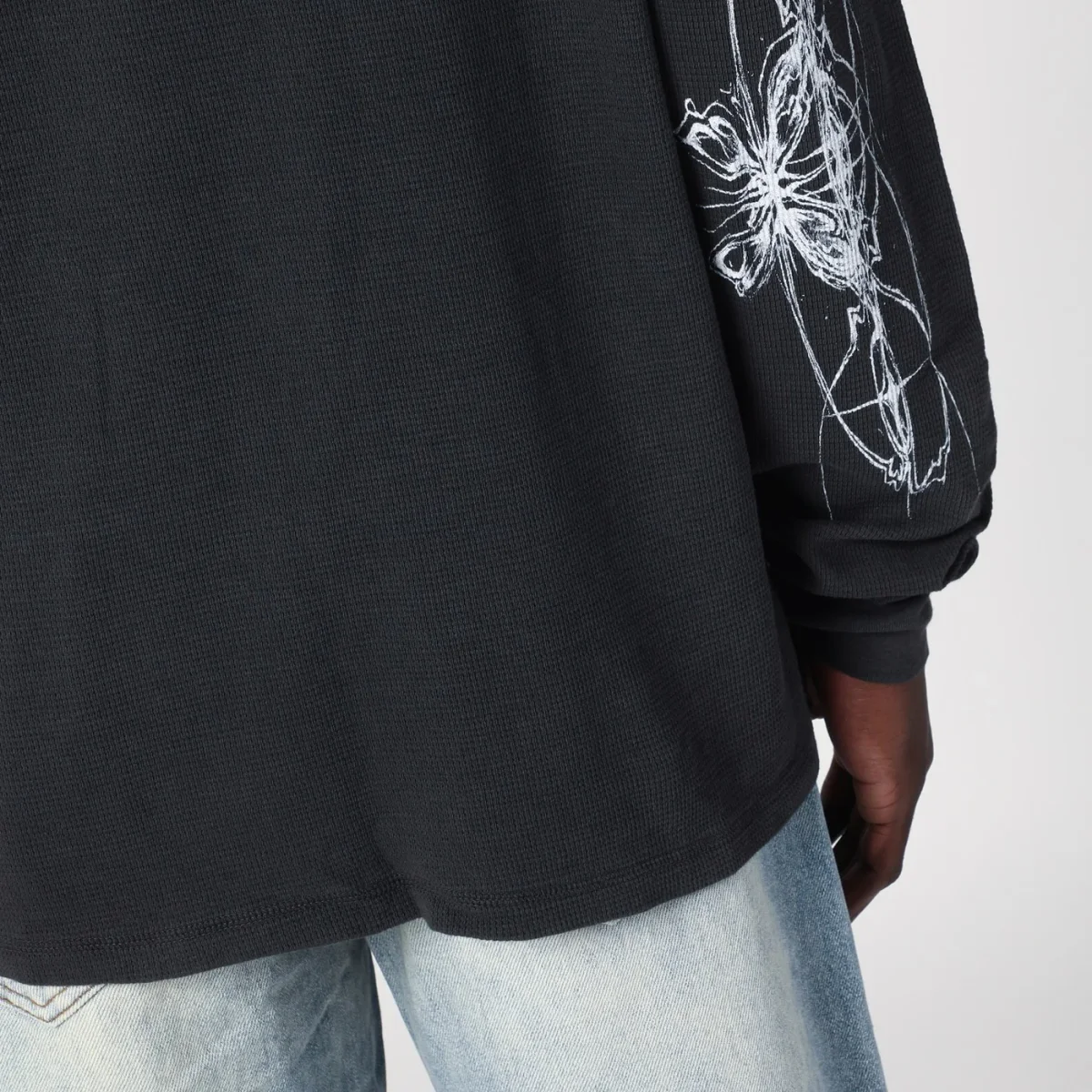 Maglia girocollo Vintage Black in cotone - Image 5