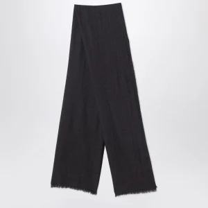 Sciarpa in lana check nera/beige