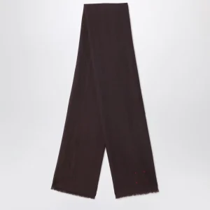 Sciarpa in lana marrone ebano