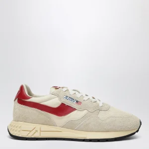 Sneakers Reelwind Low in nylon e suede écru/rossa