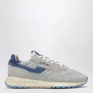 Sneakers Reelwind Low grigia con inserto in cavallino celeste